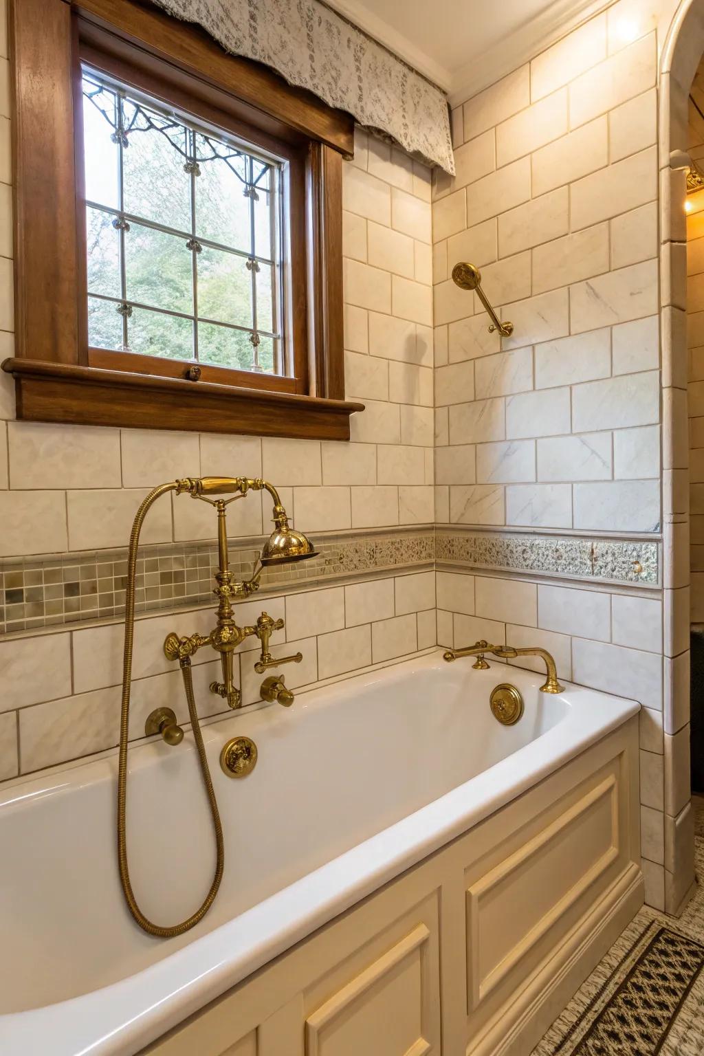 Introduce classic charm with vintage fixtures.