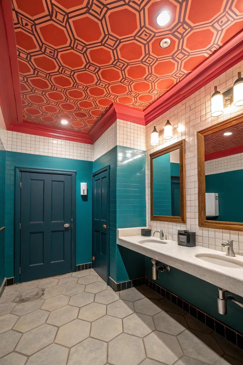Unexpected bold colors can add life to your bathroom.