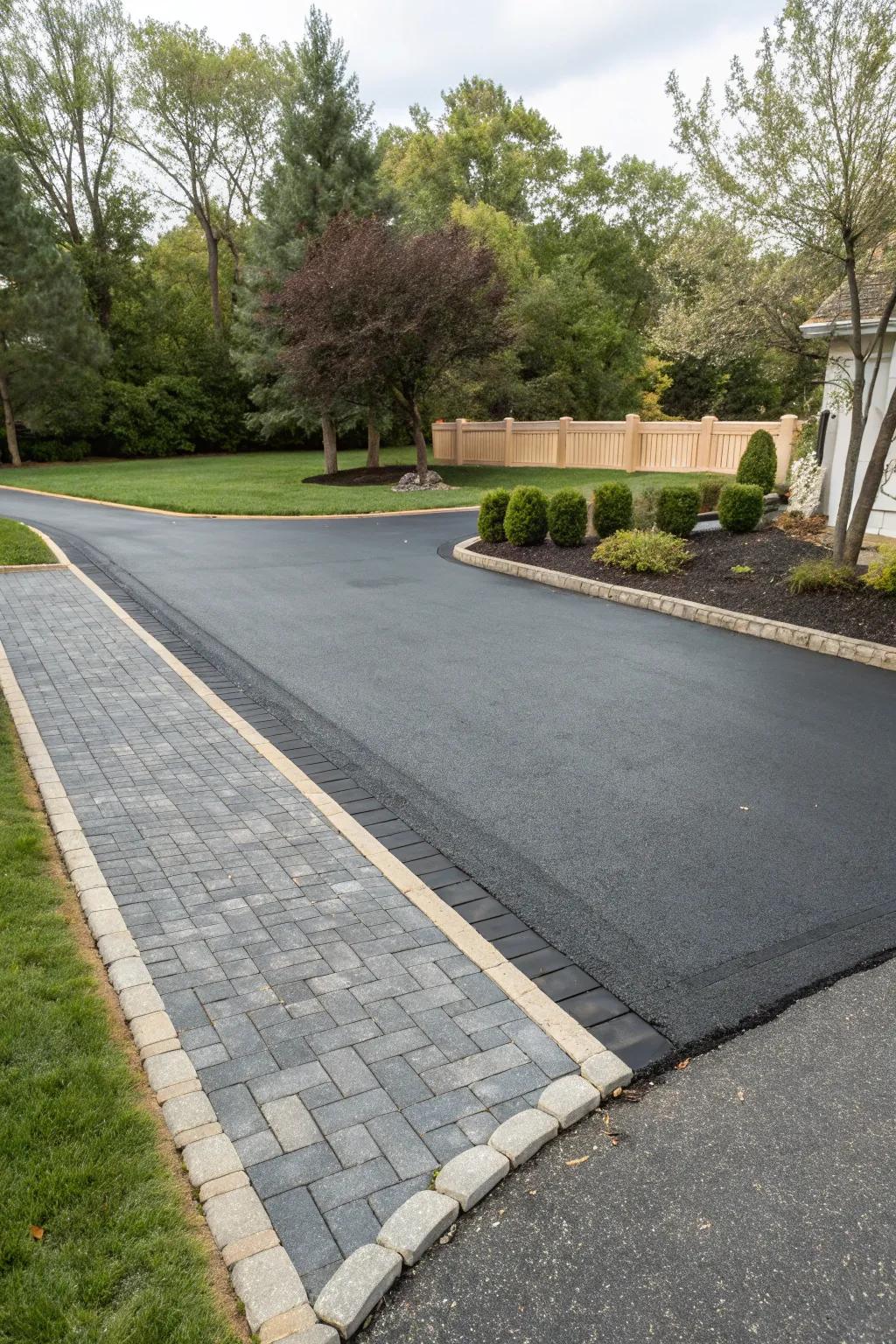 Broad pavers make a fearless, expansive statement on this grand driveway.