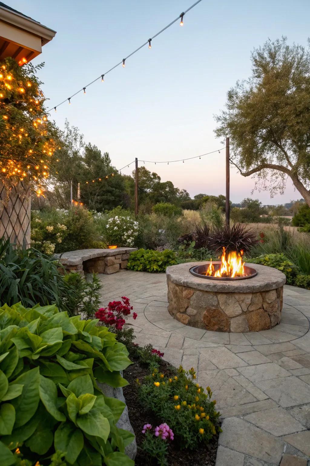 Garden integration improves the beauty and safety of your fire pit area.