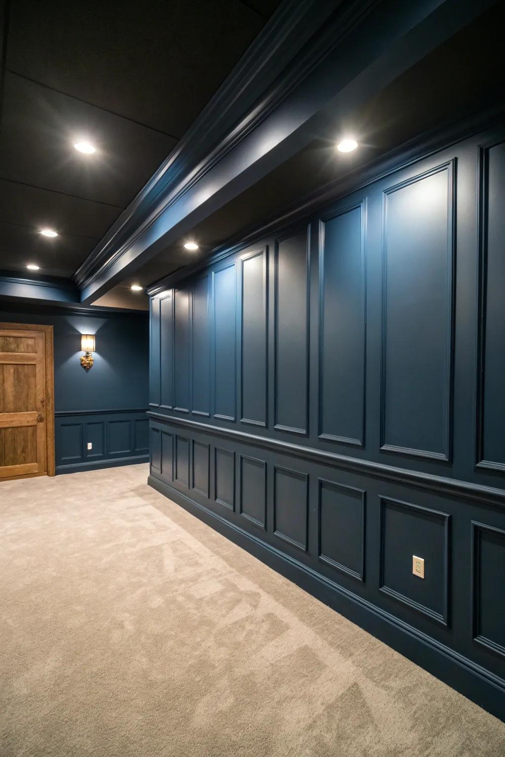 MDF panels offer an elegant and budget-friendly option for basement decor.