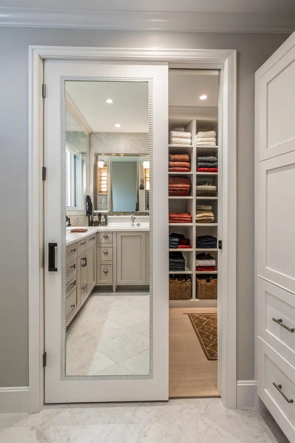 Mirrors add style and make spaces feel larger.