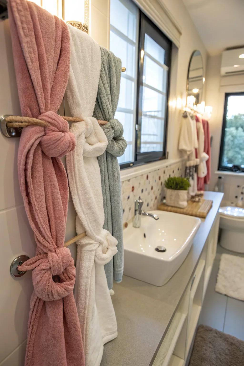 Add fun to your bathroom with decorative knots.