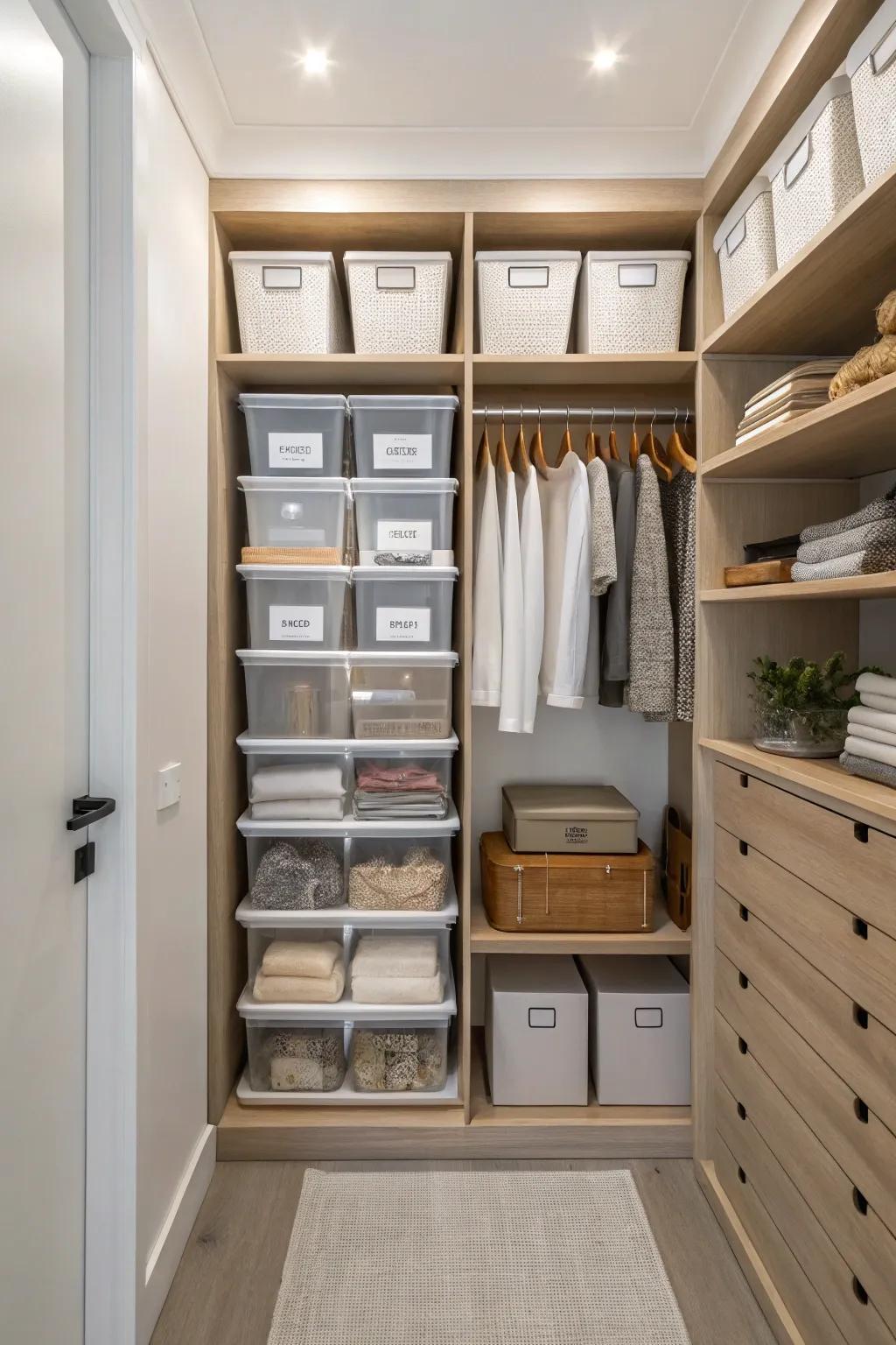 When you have see-through boxes, you can find what you need in an instant.