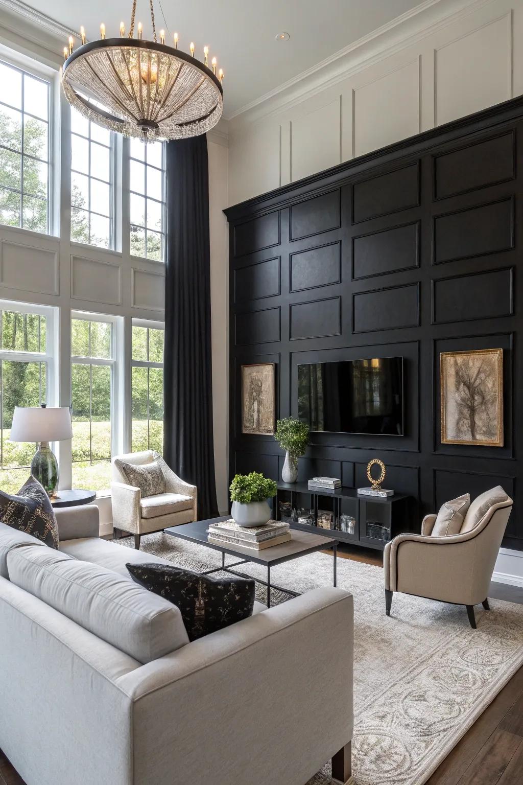 Create drama with a black showcase wall