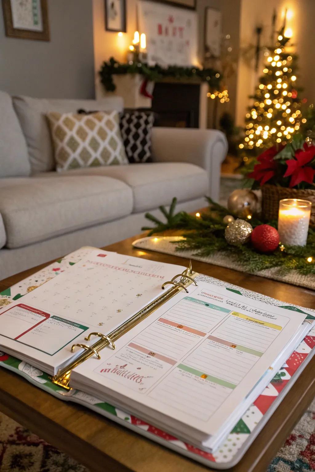 Holiday planning binder for stress-free festivities.