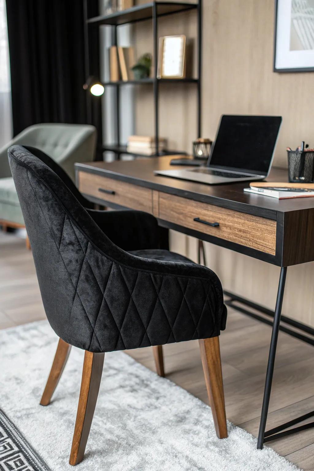 An office rich in textures, offering a welcoming and abundant ambiance.