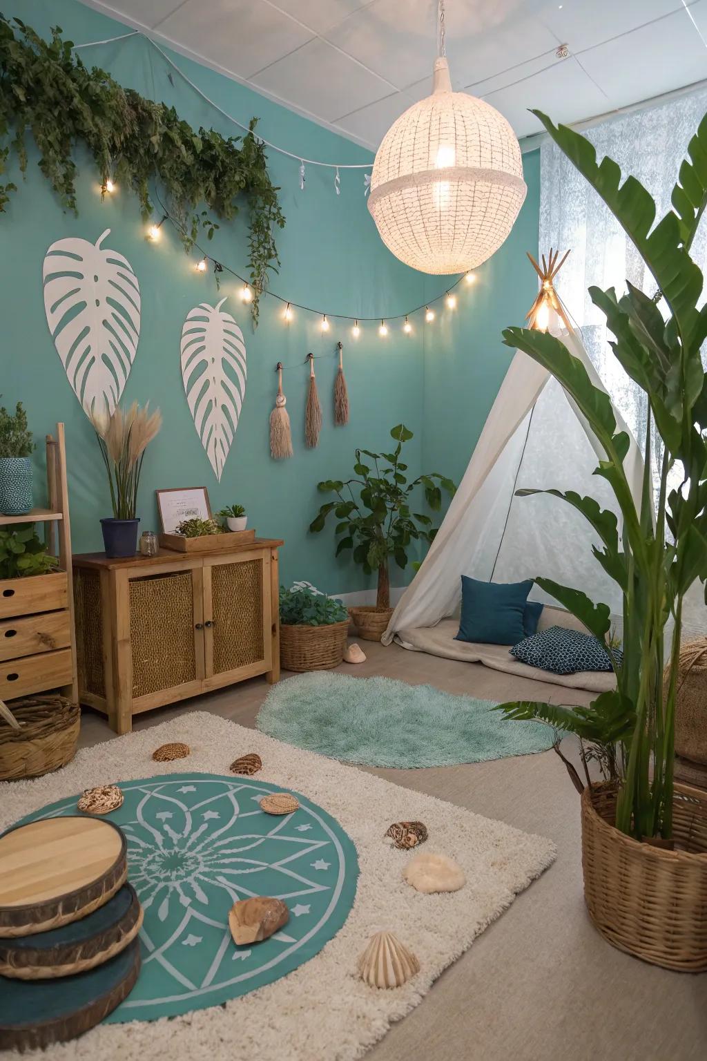 Natural themes usher the outdoors inside.