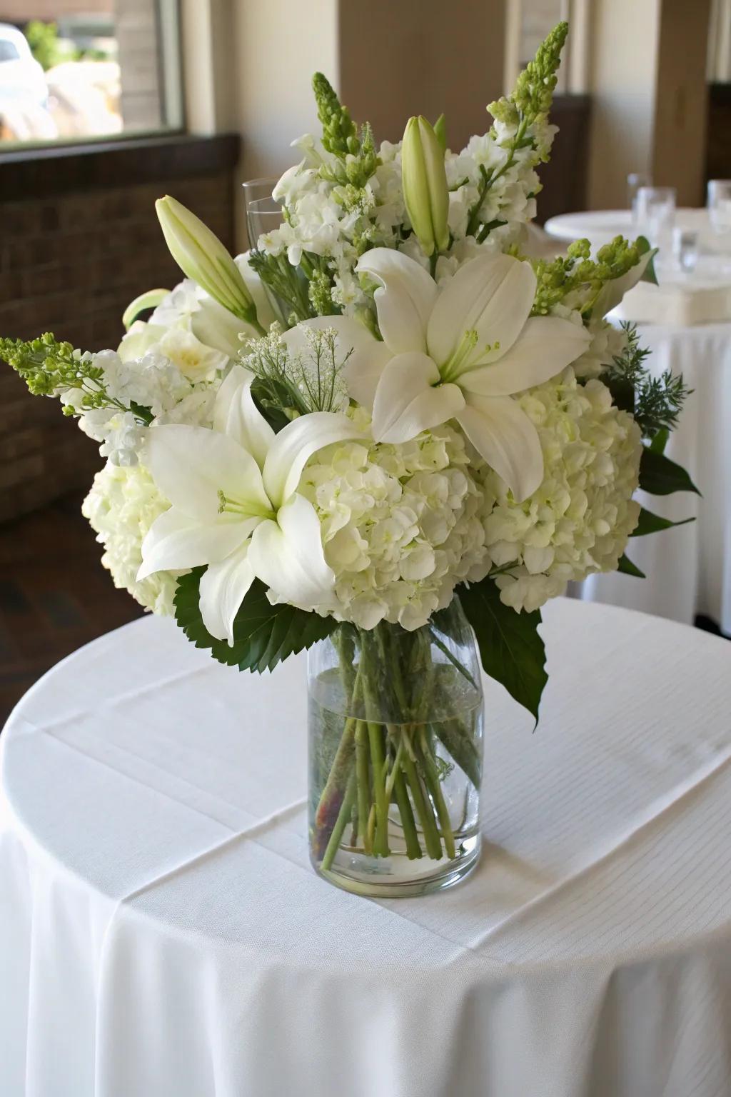 White bouquets exude purity and tranquility.