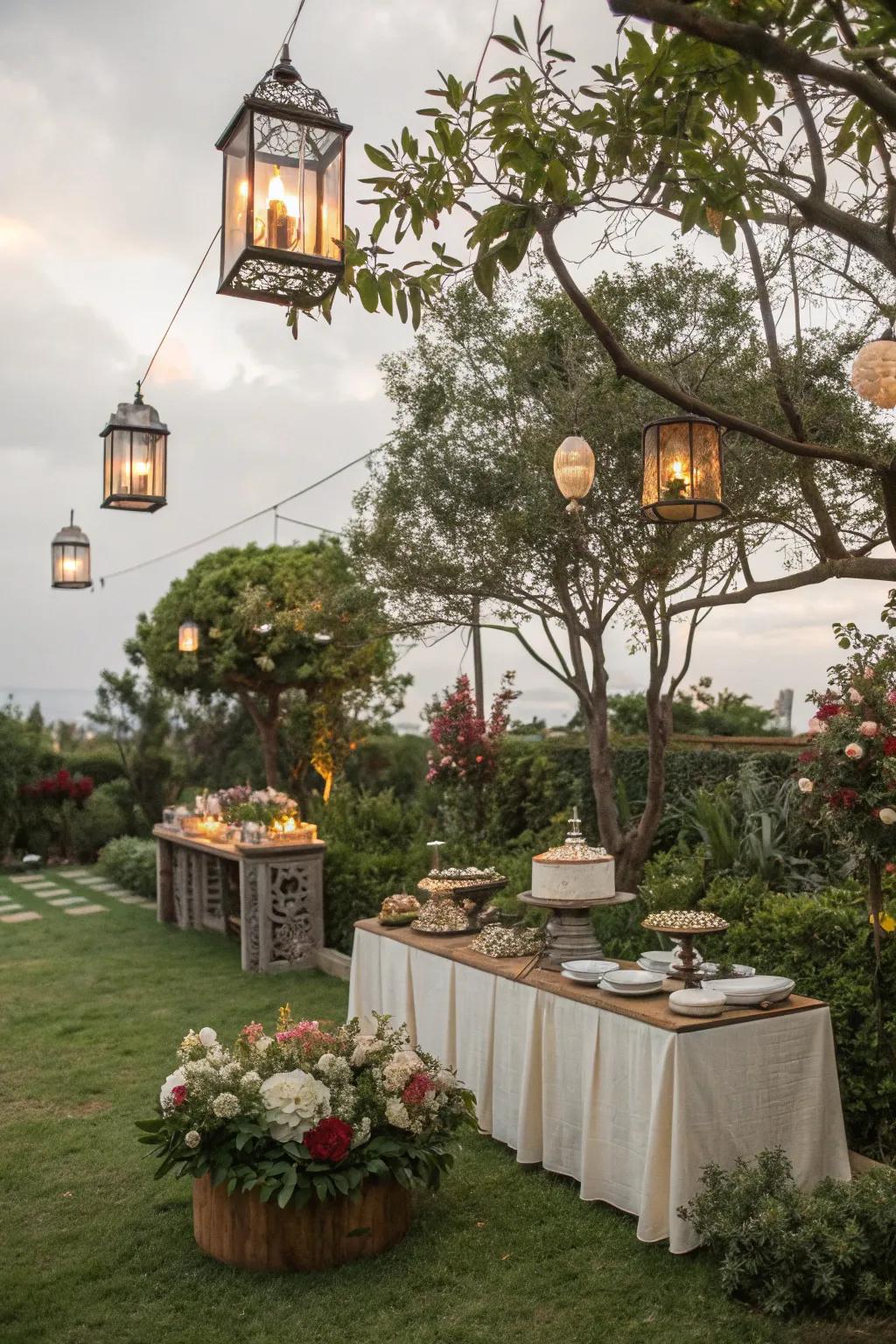 An outdoor oasis creates a perfect summer gathering spot.