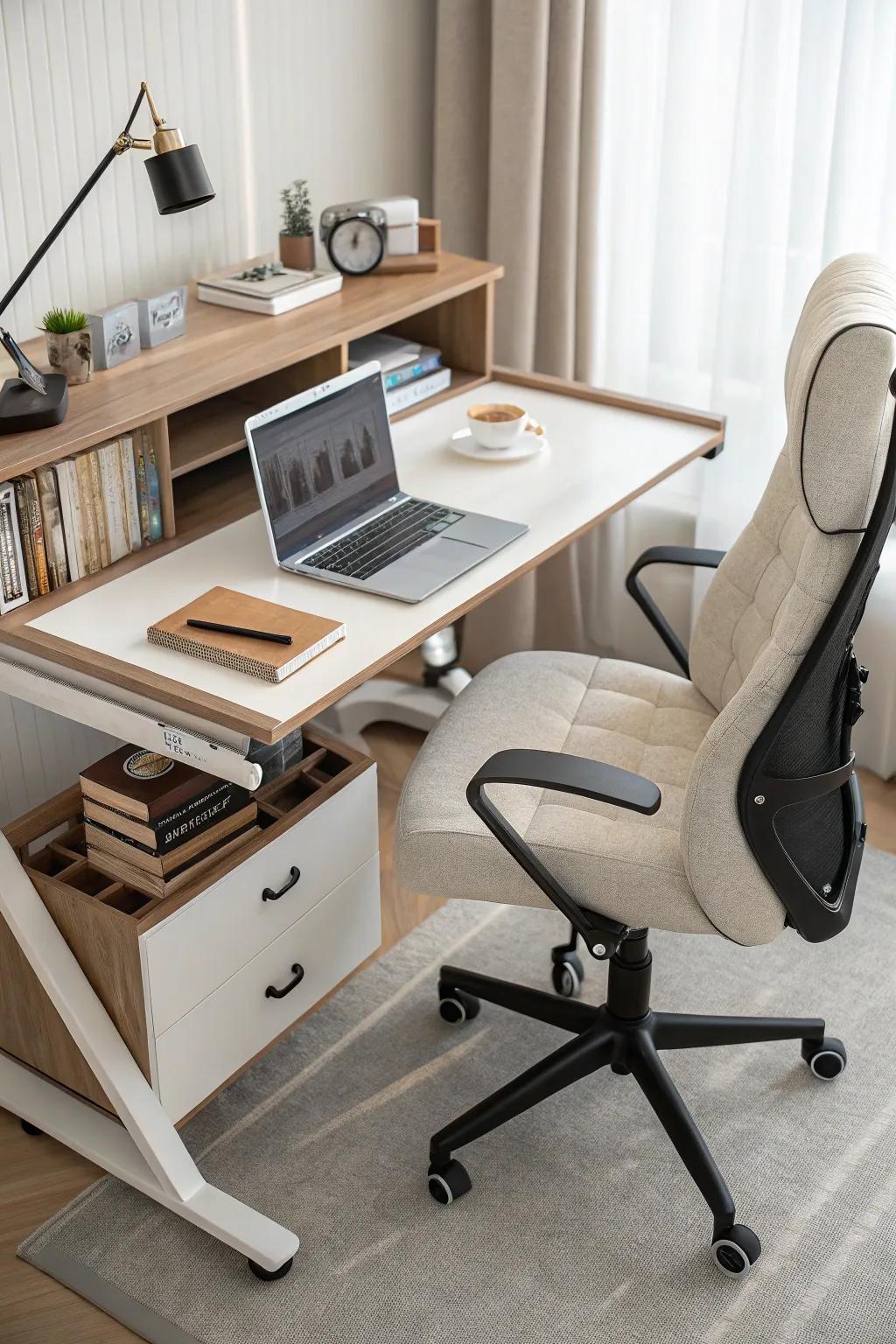 A desk made to fit your body for the best comfort.
