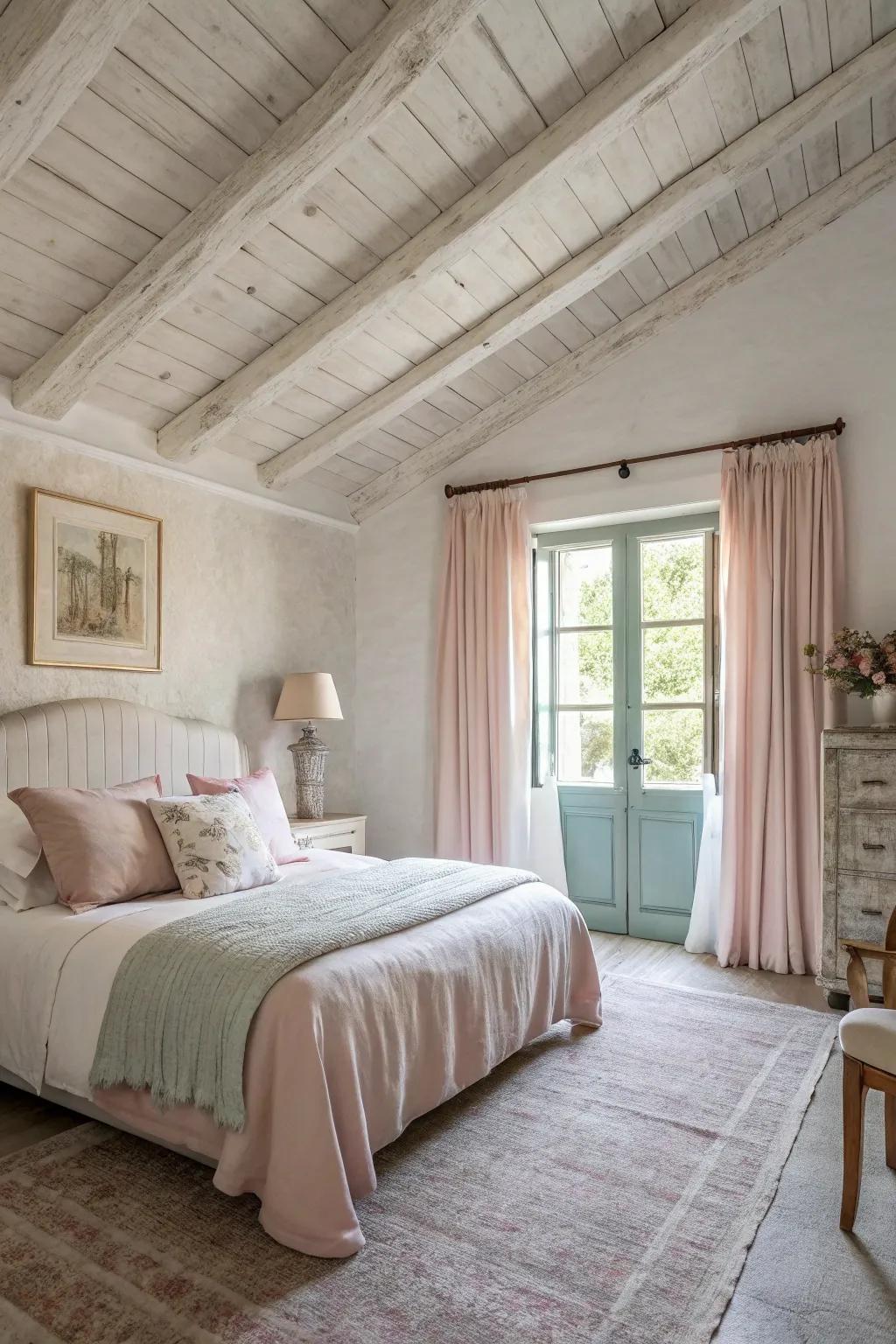 Earthy wash adds a soft, textured finish to ceilings.