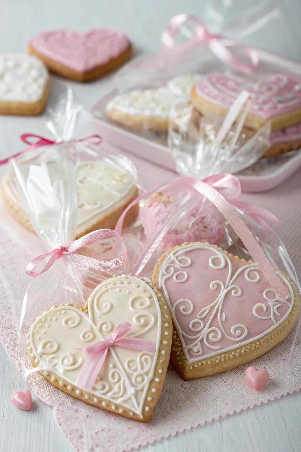 Heartfelt biscuits are a delectable and charming wedding present.