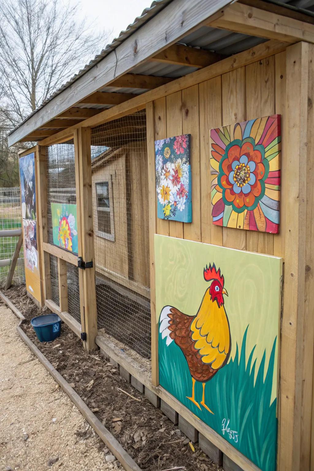 Artwork gives your hen house personality and charm.