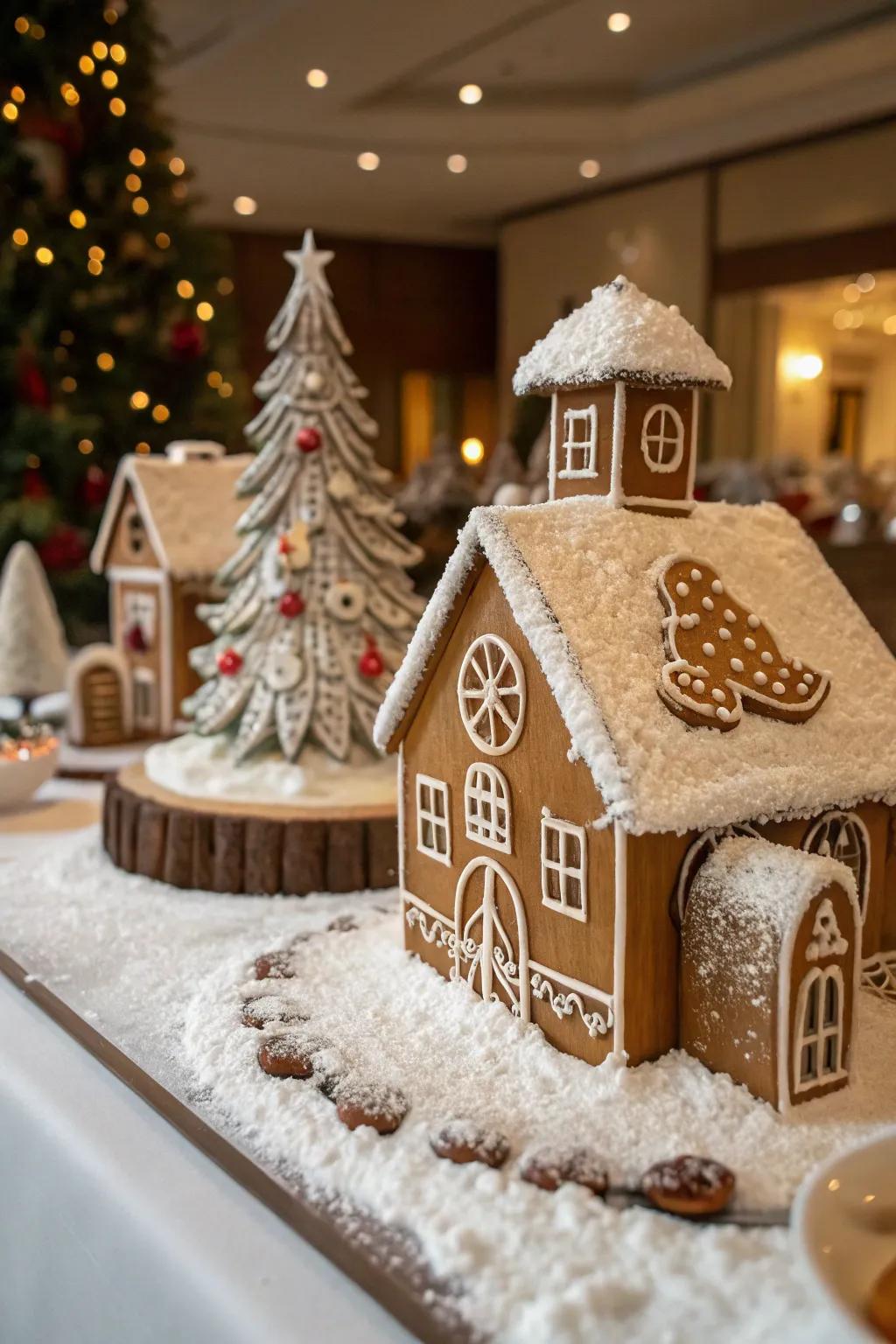 A gingerbread hamlet focus charms with delicious celebratory euphoria.