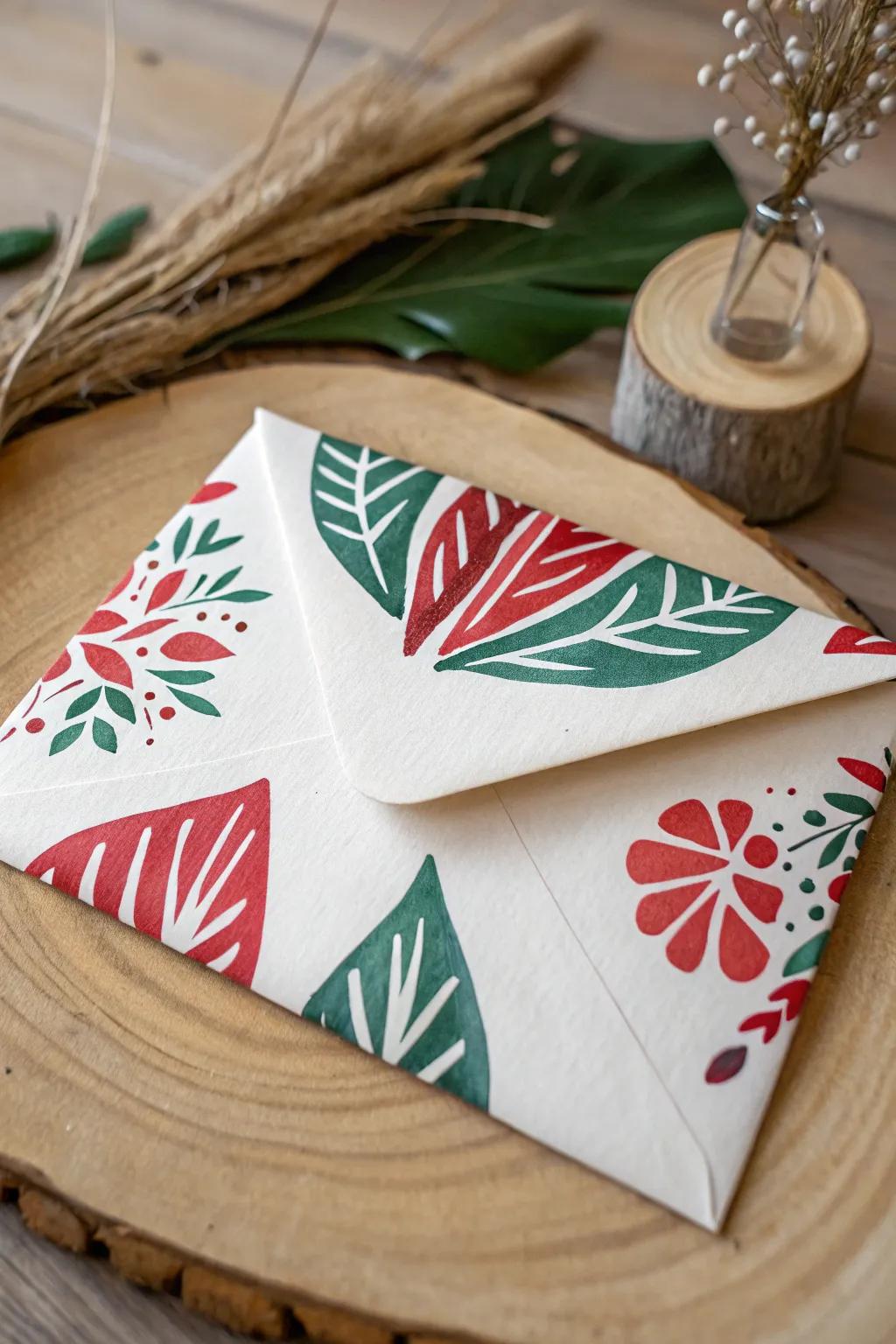 Elevate your holiday greetings with abstract art: striking hues and minimalist charm.