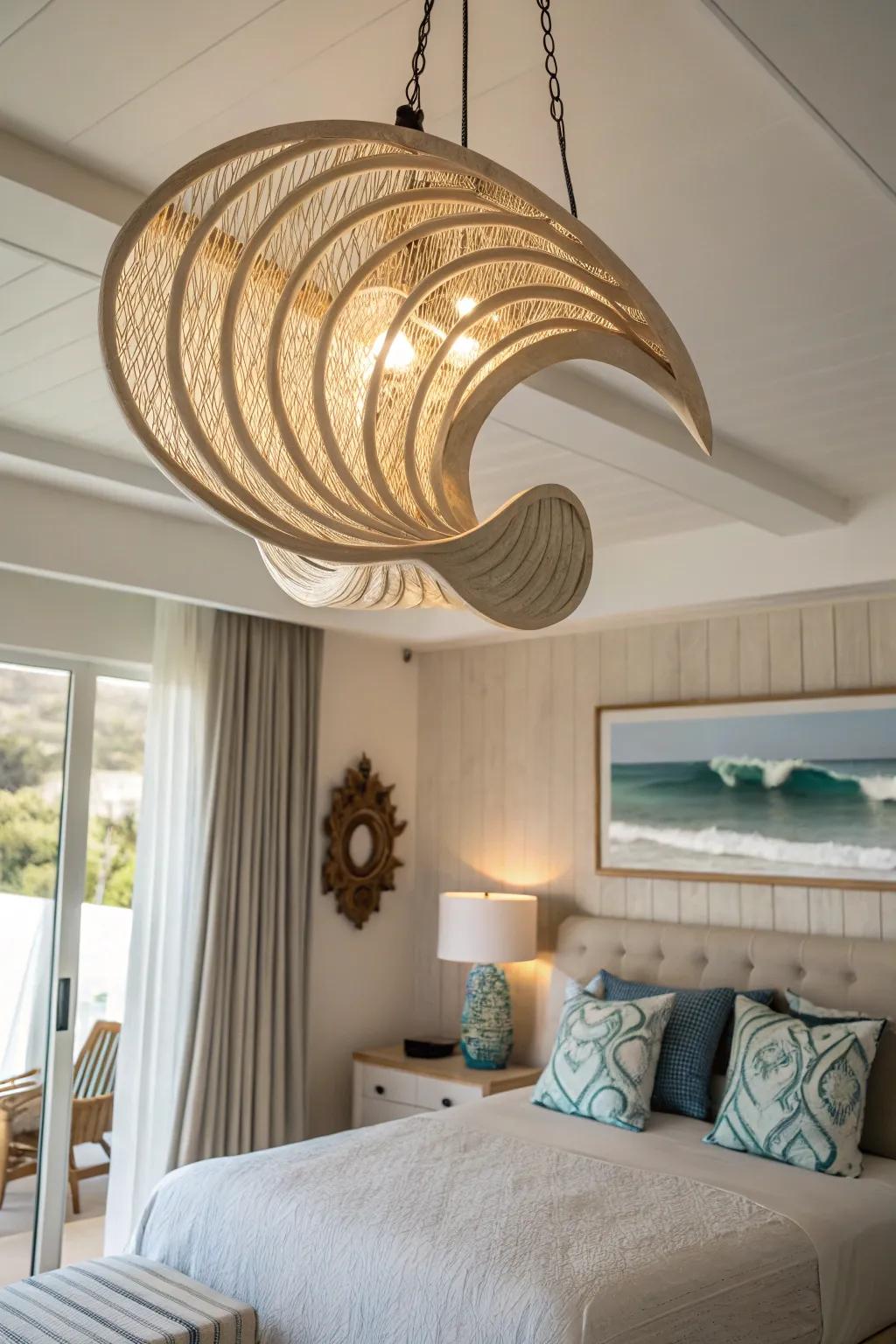 Surf-inspired designs add a dynamic touch to your coastal décor.