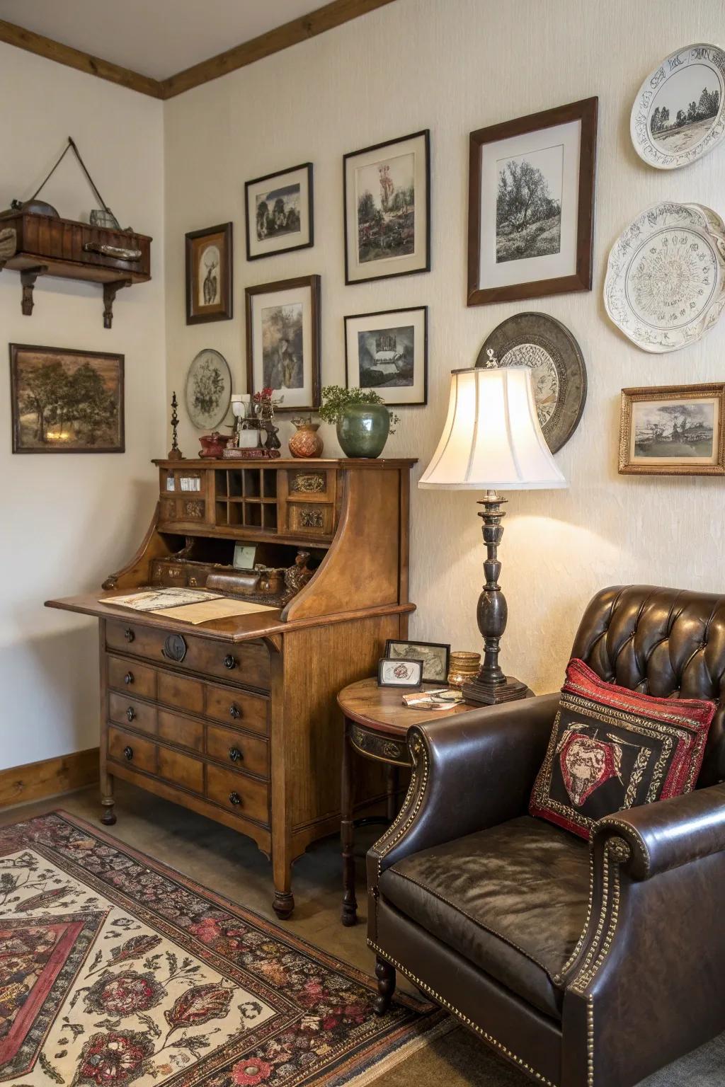 Secondhand treasures contribute a hint of history and individuality.