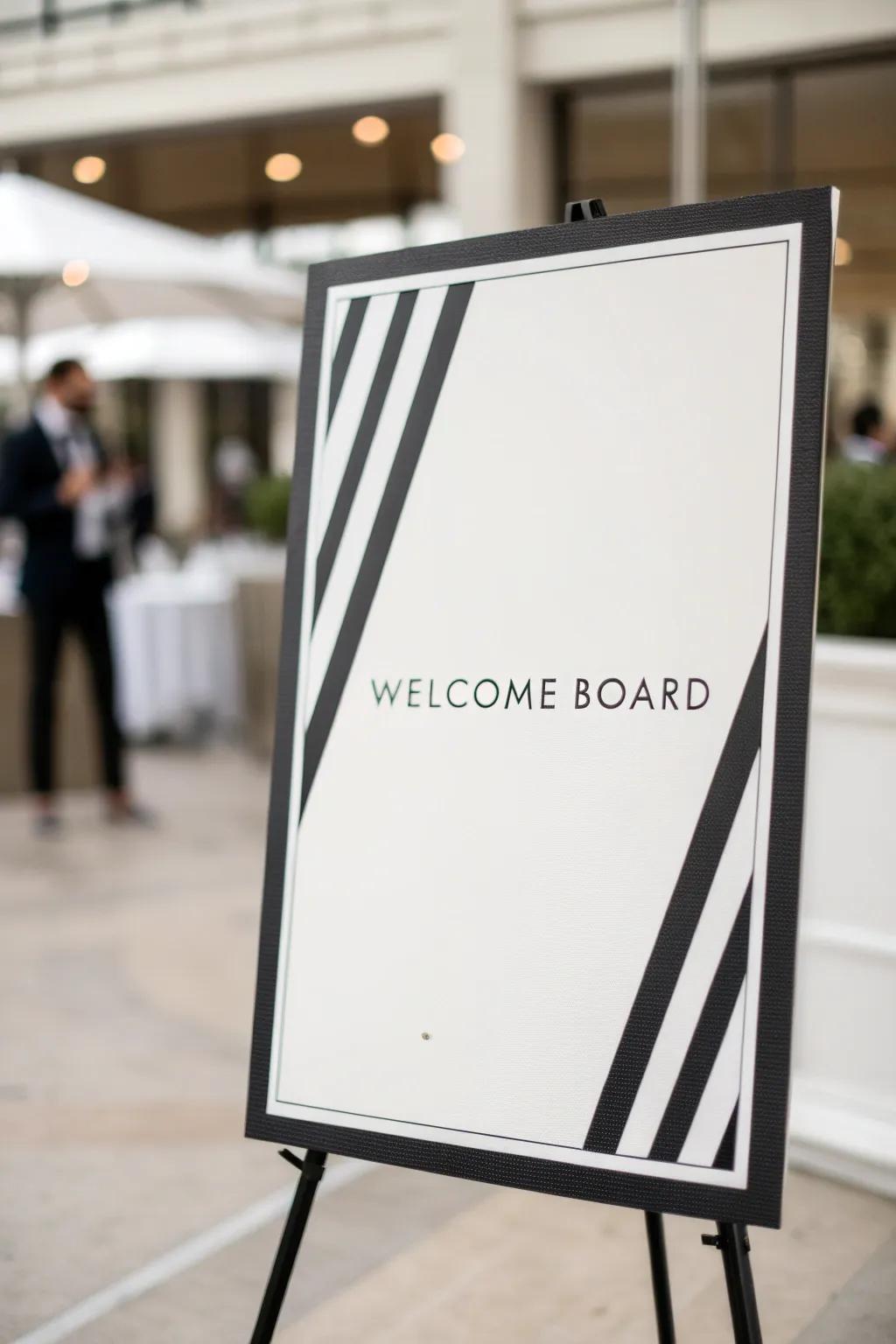 A simple display provides a streamlined and current greeting.