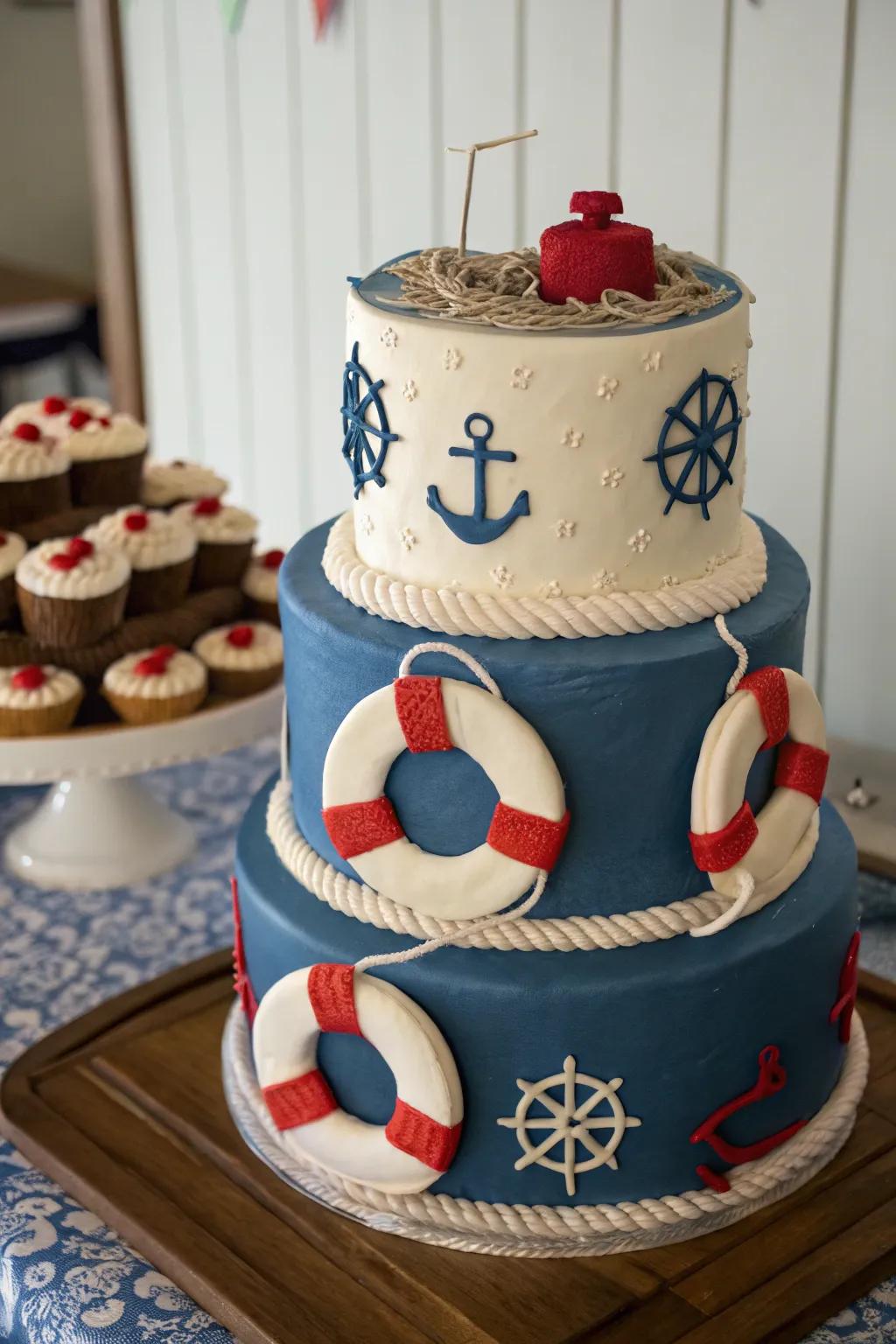 A maritime touch is achieved by the edible life buoys.