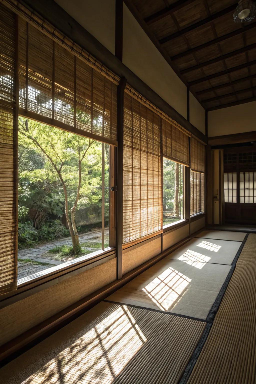 Bamboo screenings append genuine tactility and warmth to your window aesthetic.