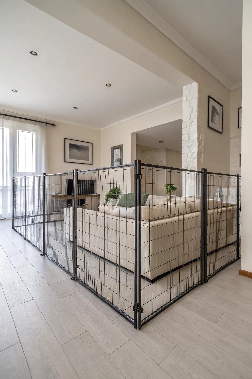 A minimalist woven design that separates spaces with subtle elegance.