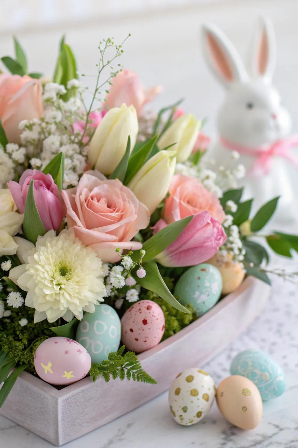 A sophisticated floral arrangement board that adds a touch of elegance.