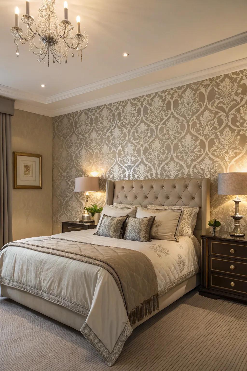 A feature wall adds dimension and focal interest.