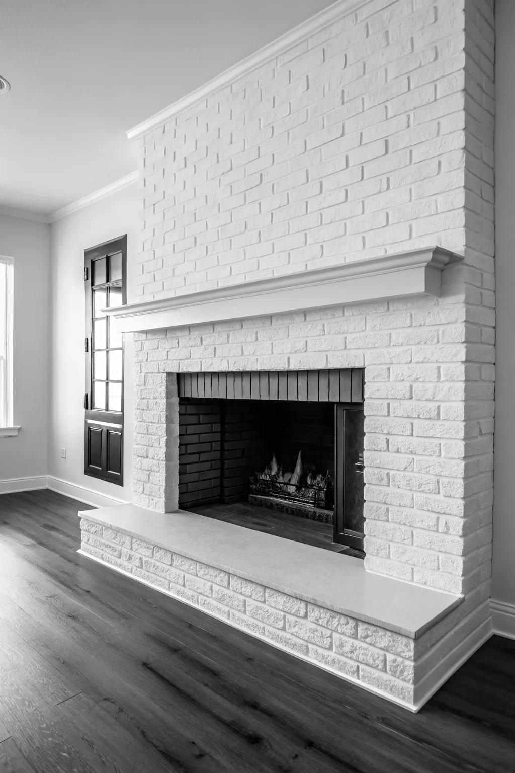 Achieve modern clarity using a monochrome fireplace.