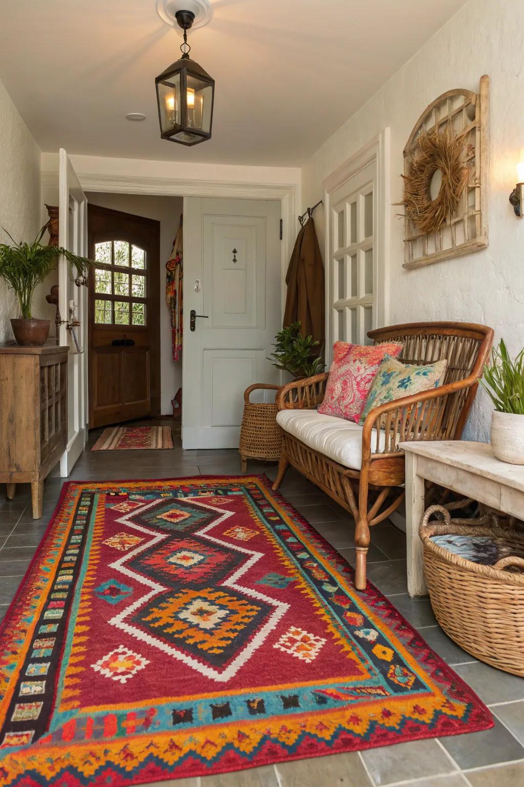 Daring patterns on rugs can exhibit your inventiveness and make a declaration.