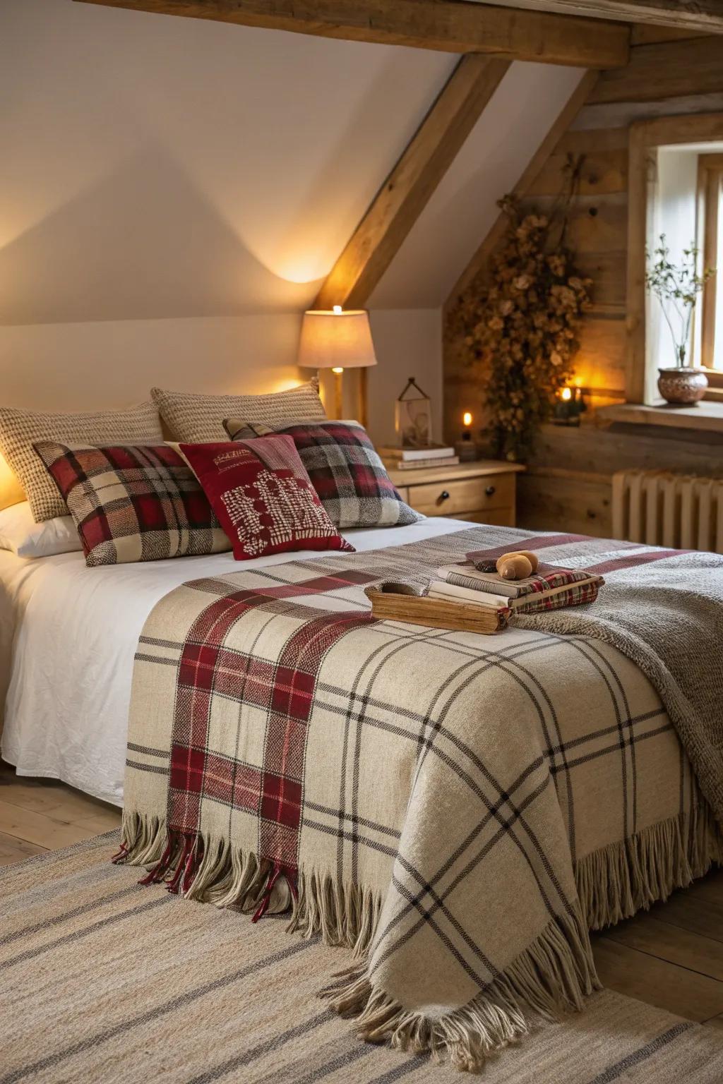 Plaid patterns add a classic touch to your fall decor.