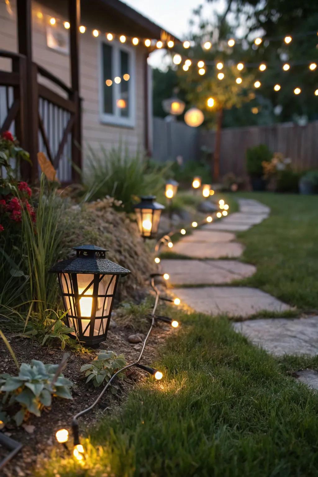 Illuminate your yard using comfortable exterior luminaries.