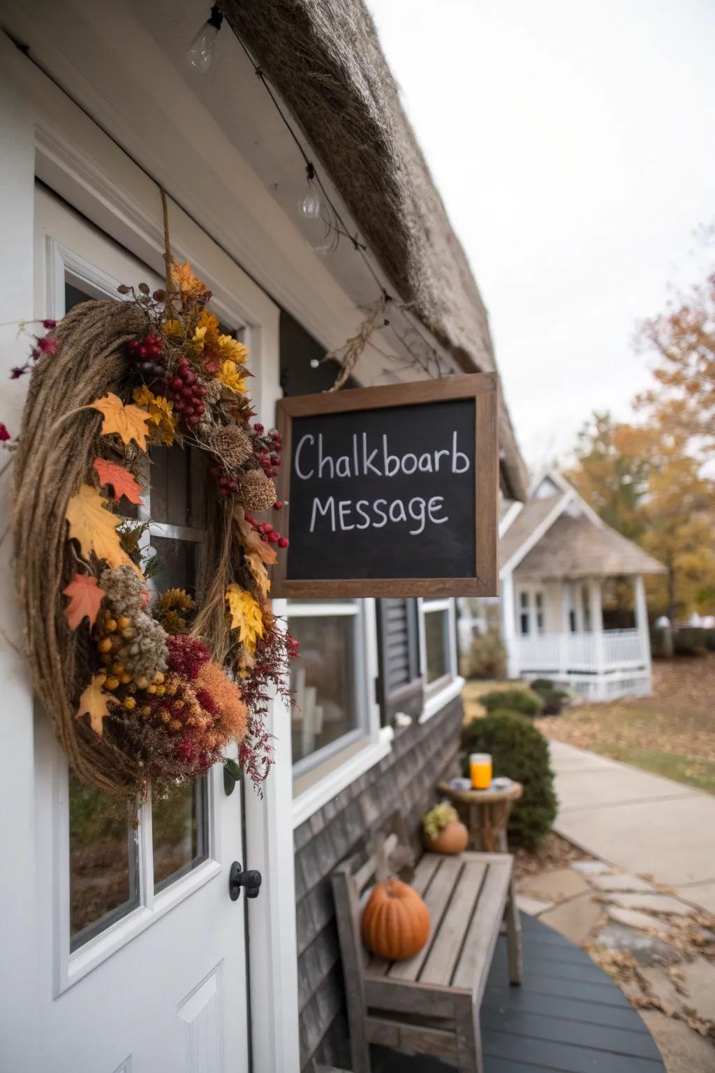 A slate board wreath empowers you to individualize your seasonal salutations.