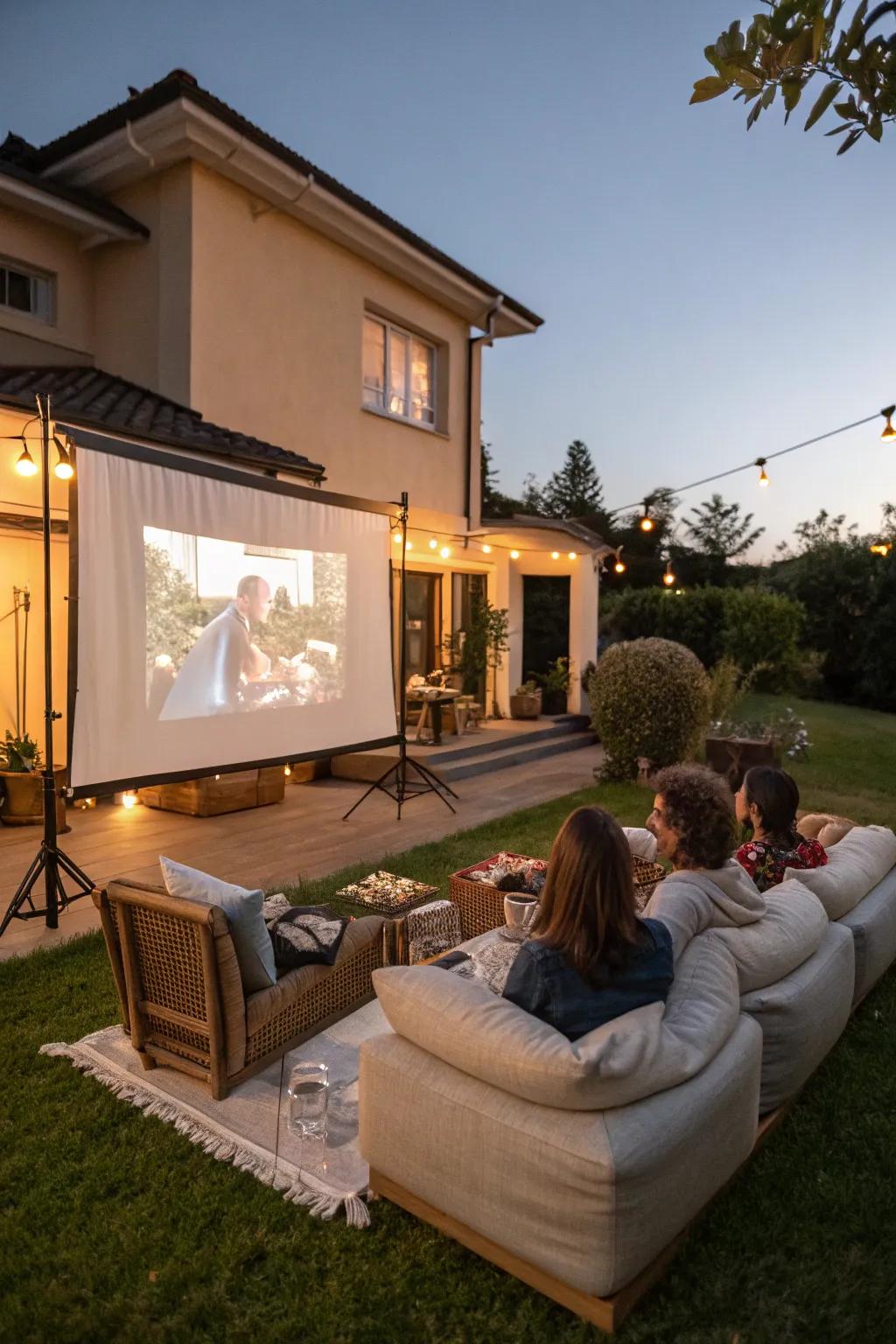 Outside movie nights unite the family beneath the stars.