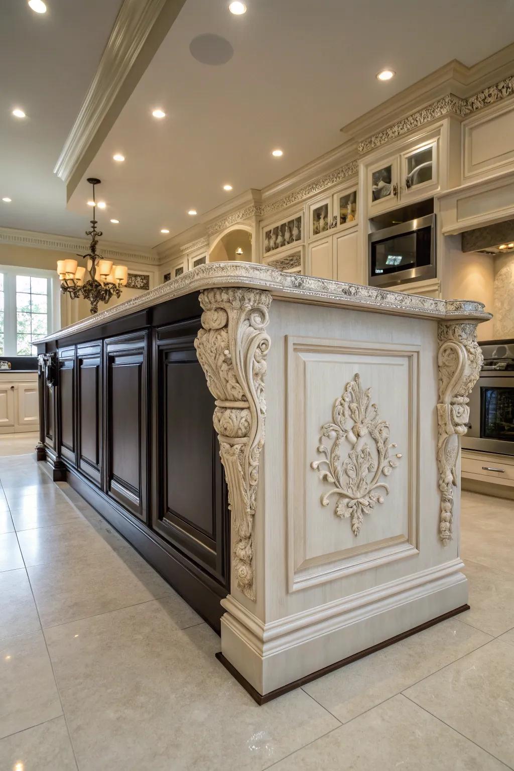 Lavish cooking area central element thanks to simulated molding specifics.