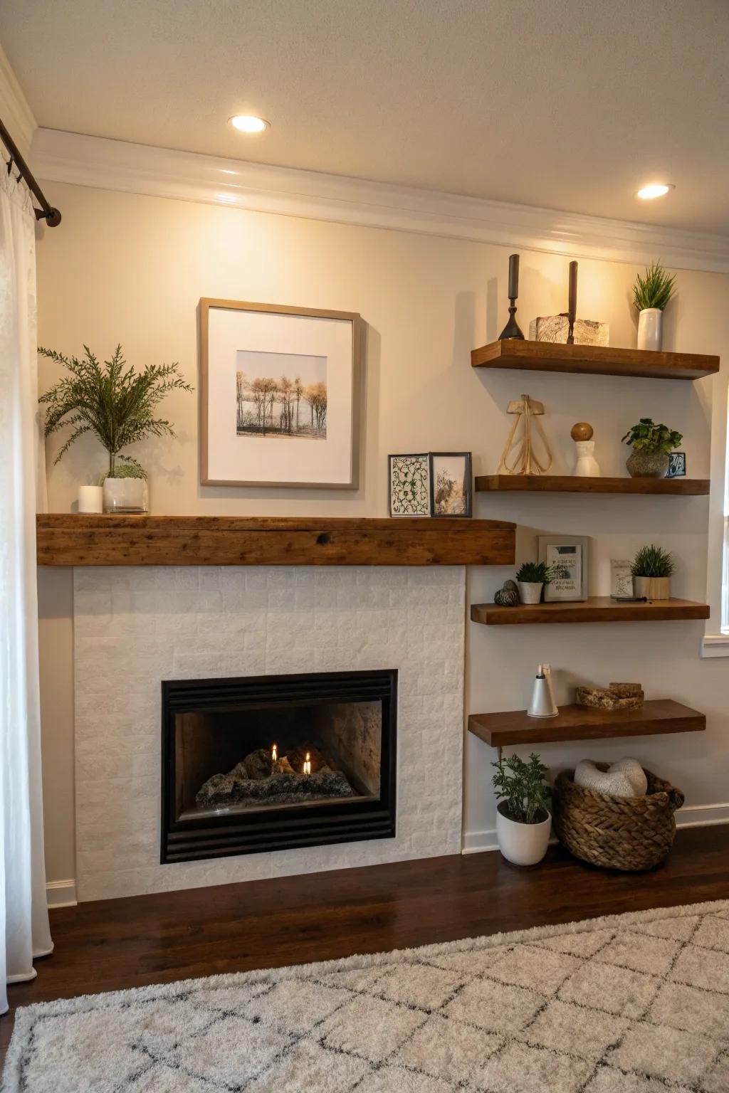 Hanging platforms foster an airy and modern sensation.