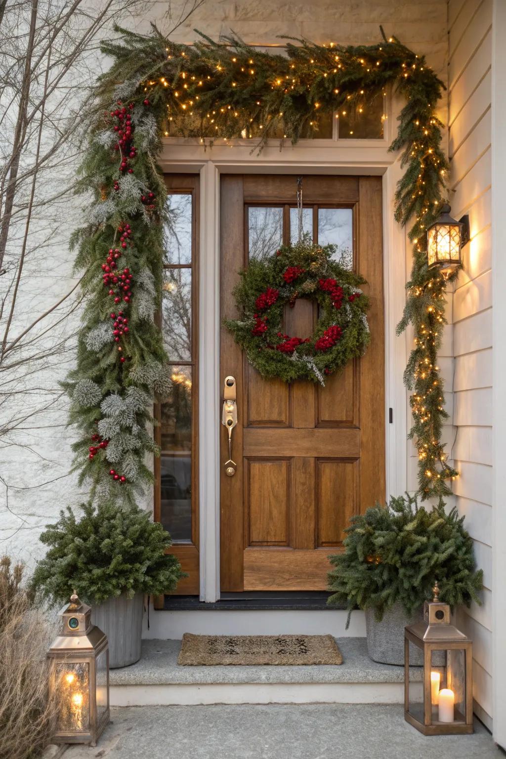 Seasonal decorations that keep the entrance vibrant and festive.