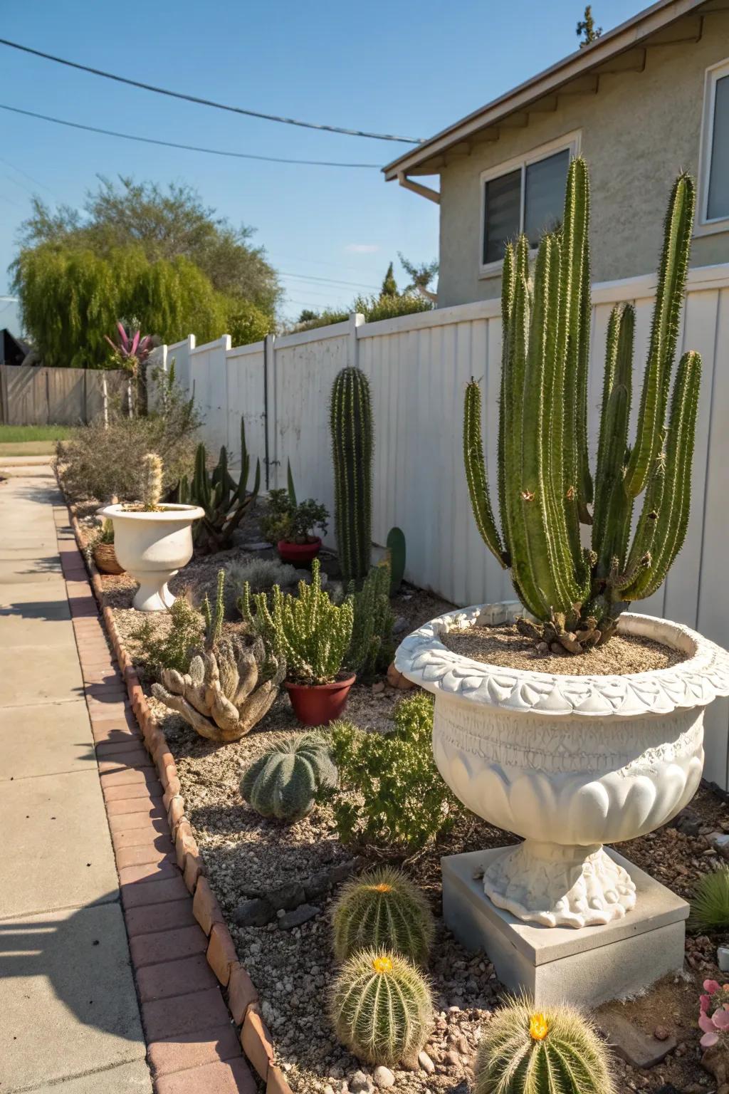 Distinctive planters add character.