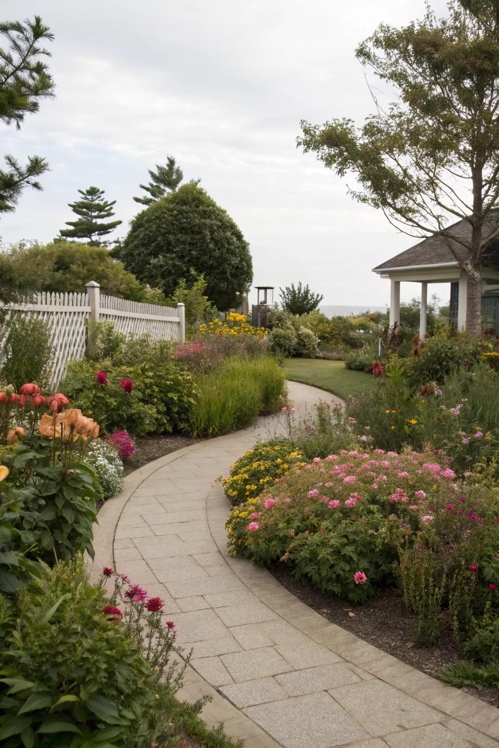 Curved pathways create intriguing and private garden journeys.