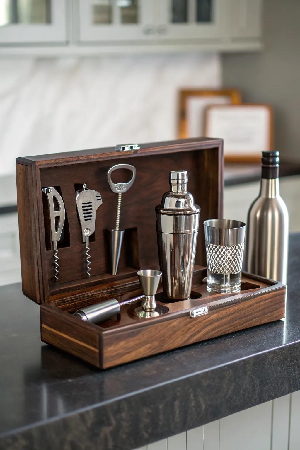Everything you need in a portable bar tool collection.