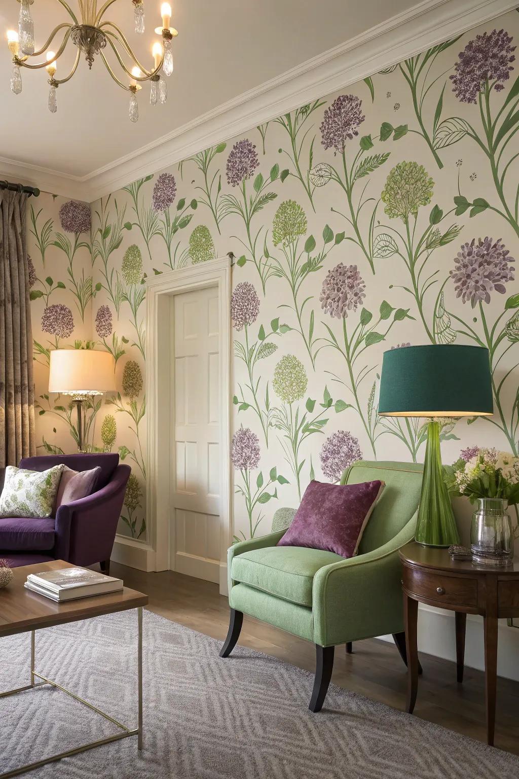 Wallpaper appending refinement to the parlor.