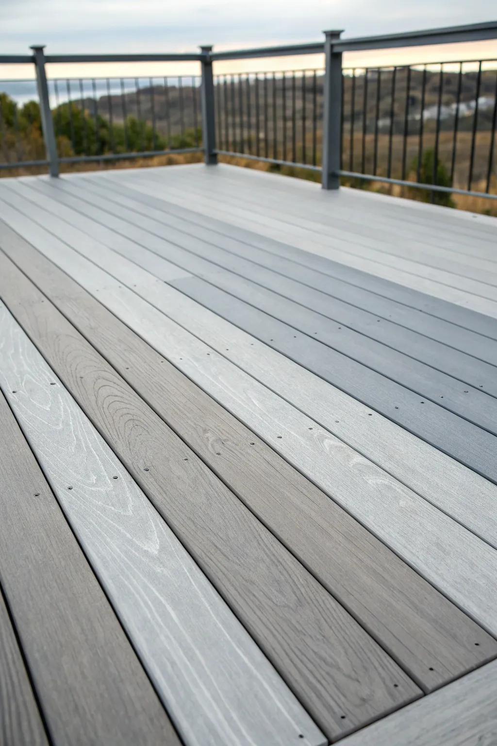 Sophisticated two-tone grey deck design.