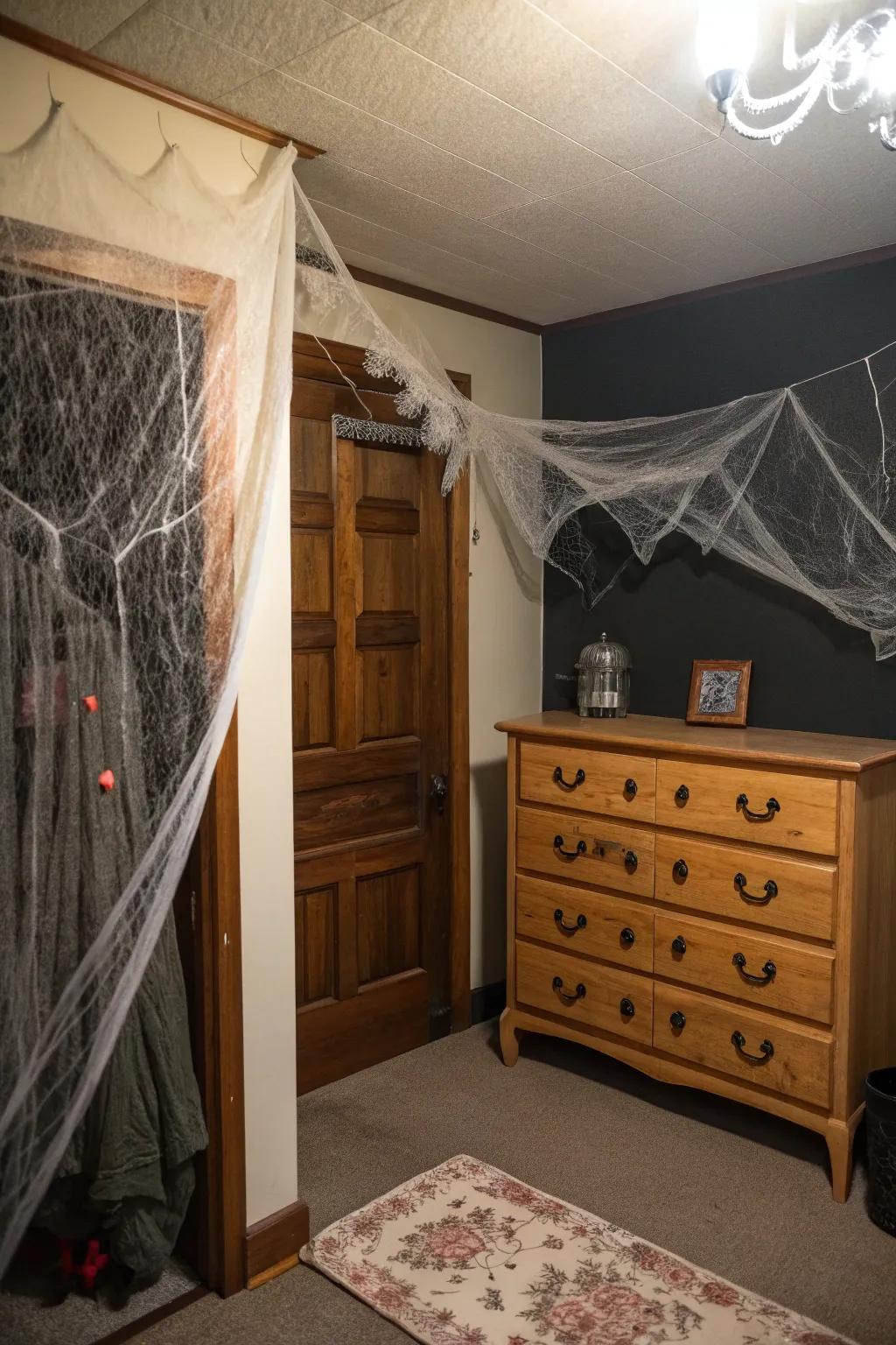 Cobwebs append a classic haunted feature to your Halloween aesthetic.