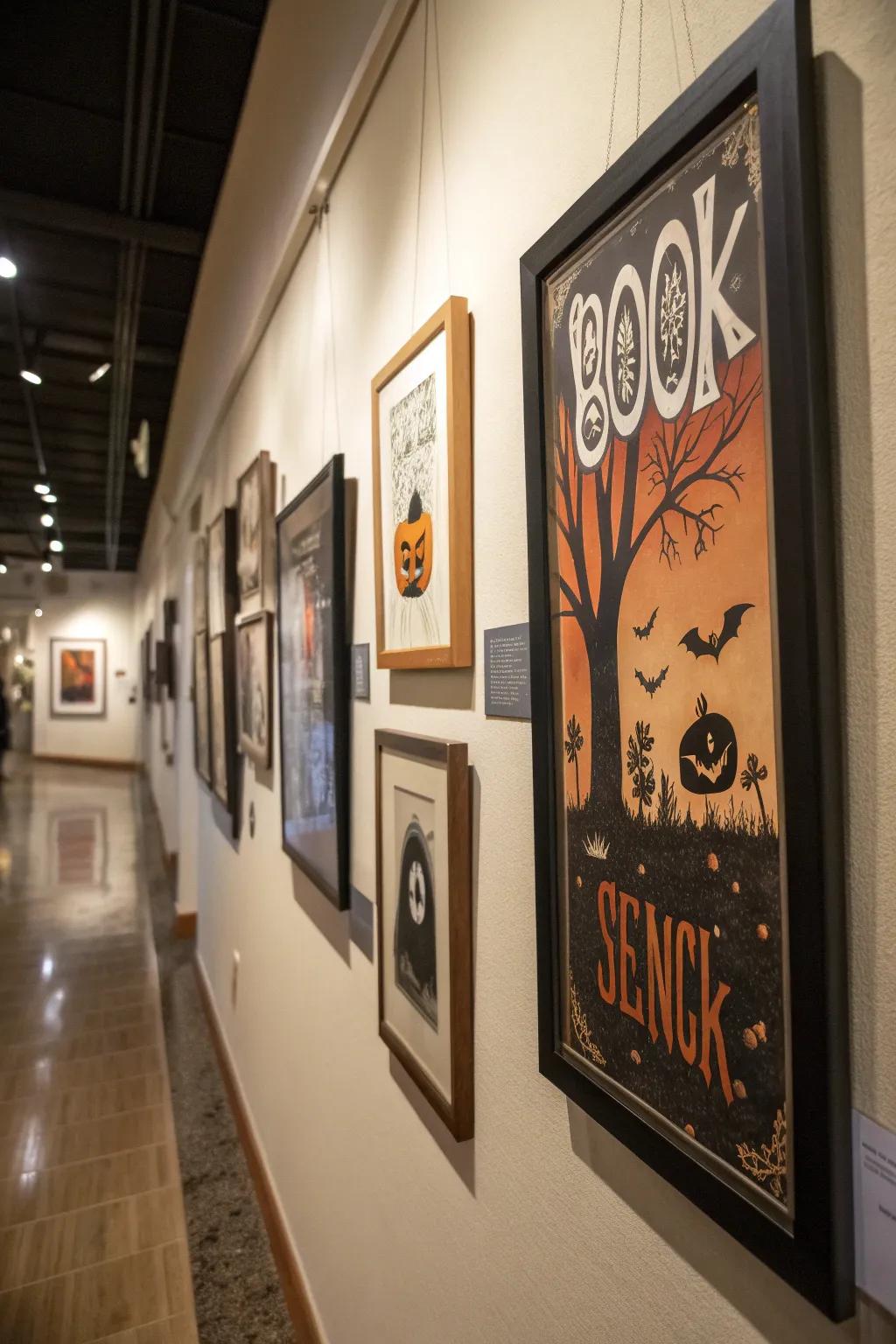 Vinyl artistry transmutes any partition into an All Hallows' Eve gallery.