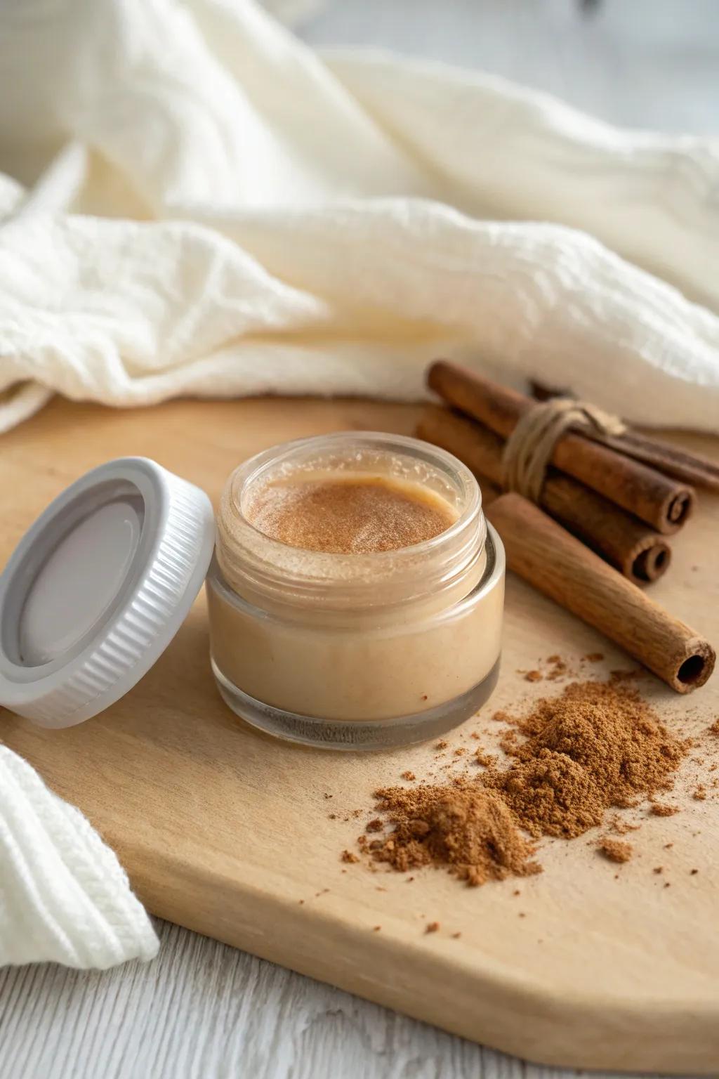 Warm up your lips with a touch of spicy cinnamon magic, ideal for cozy autumn days.