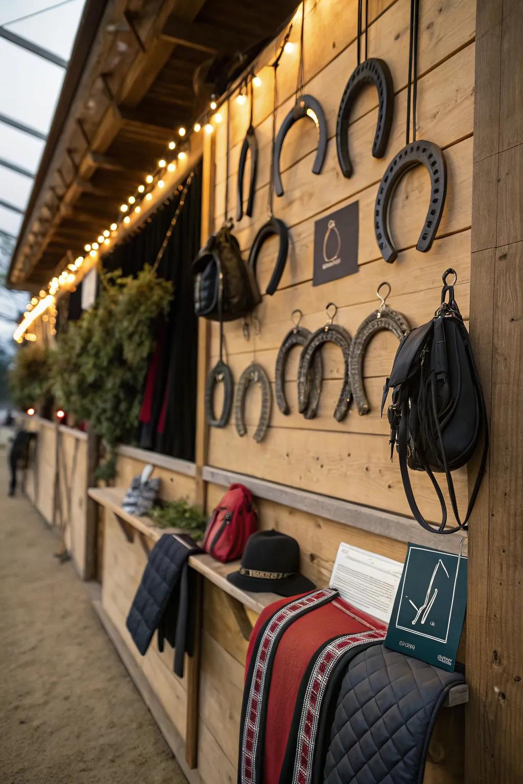 Equestrian-inspired accents contribute charm and tradition.