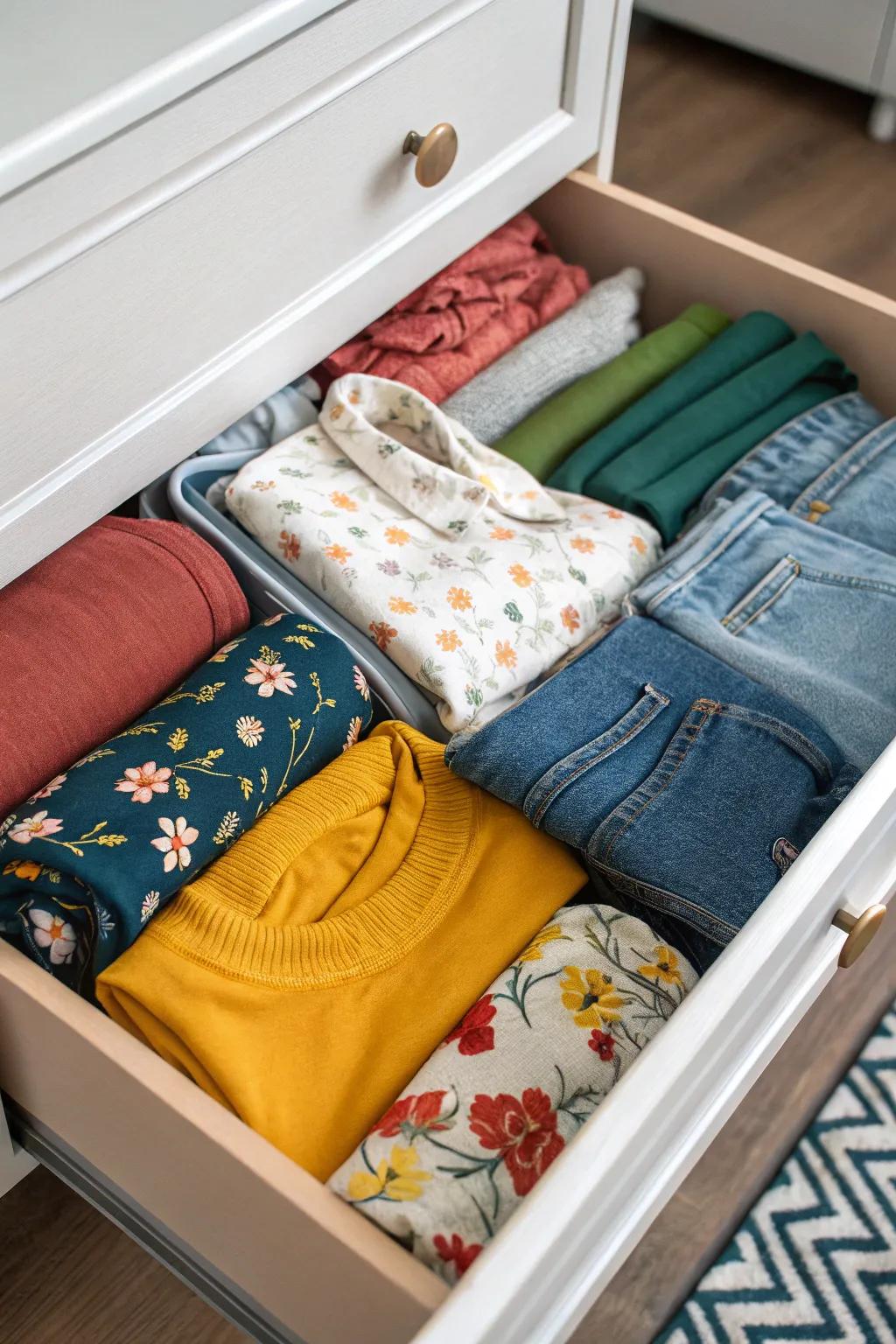 Seasonal drawer swap for easily accessible items.