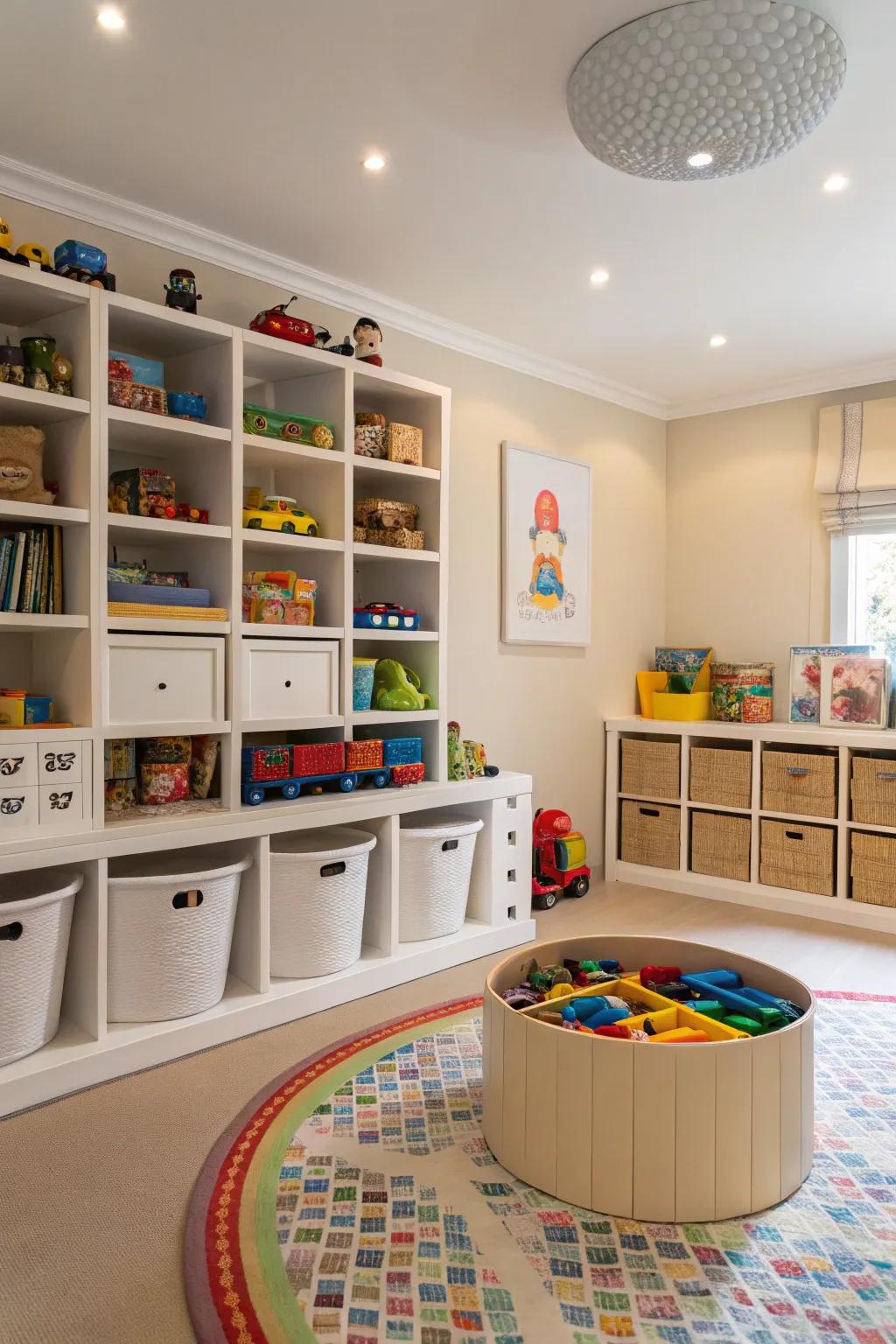 A toy rotation keeps the play area fresh and under control.
