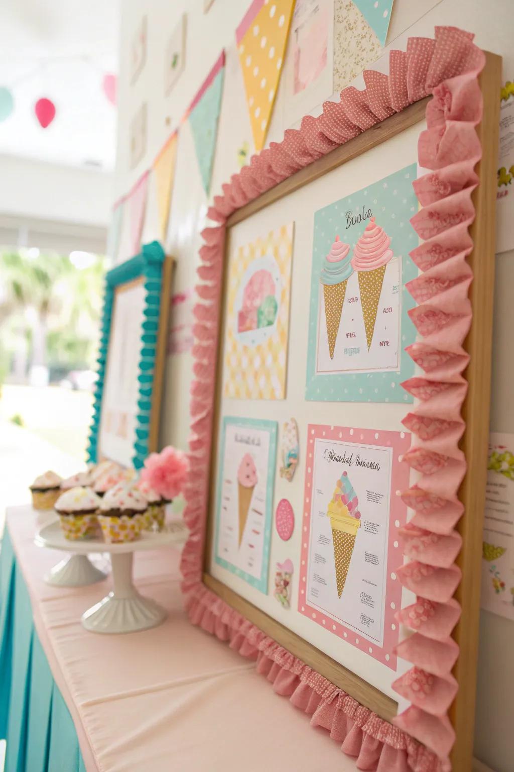 Incorporate a handcrafted element with handcrafted waved edges.