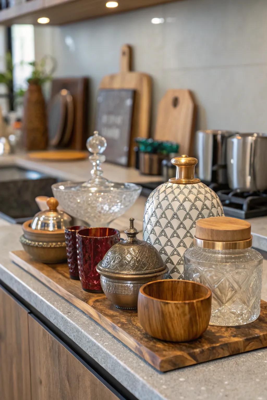 Blending textures enhances richness and interest to your setting.